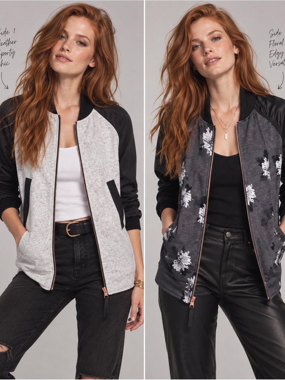 lululemon athletica Both Ways Bomber Jacket - Heathered White & Black